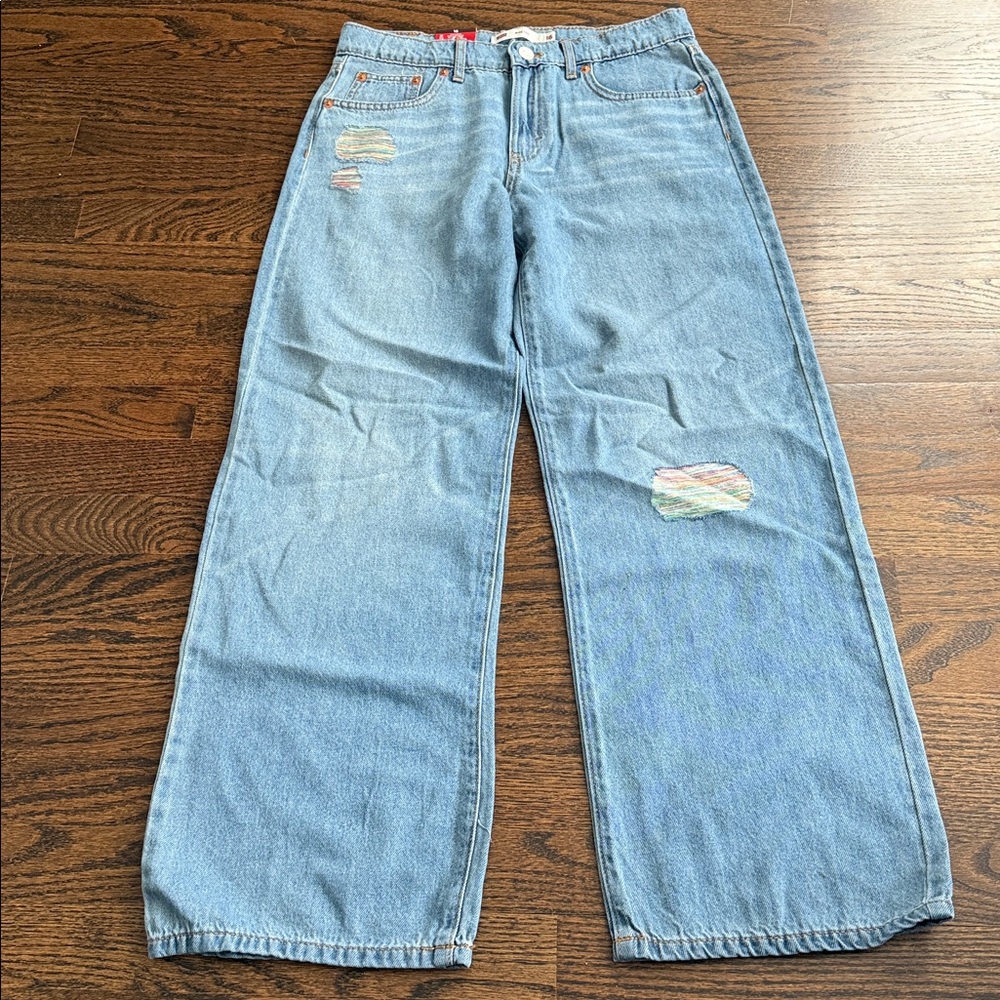 Levi's Light Blue Kids Wide-Leg Jeans with Patch Details